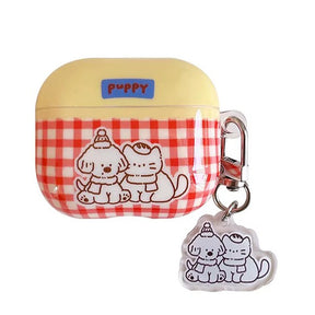 イエローチェックアニマル+チャーム(2点セット)