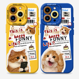 ニュースペーパーキャット柄 iPhoneケース 商品参考画像 1