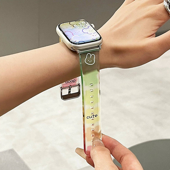 Clear Rabbit Pattern Apple Watch Band