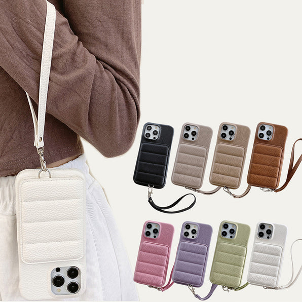 Quilted iPhone Case with Stand and Card Storage