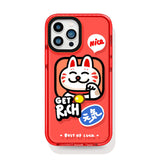 レッド 招き猫 半透明 iPhoneケース