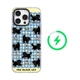 クリア チェックキャット マグネット対応 iPhoneケース