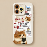 ニュースペーパーキャット柄 iPhoneケース 商品参考画像 2