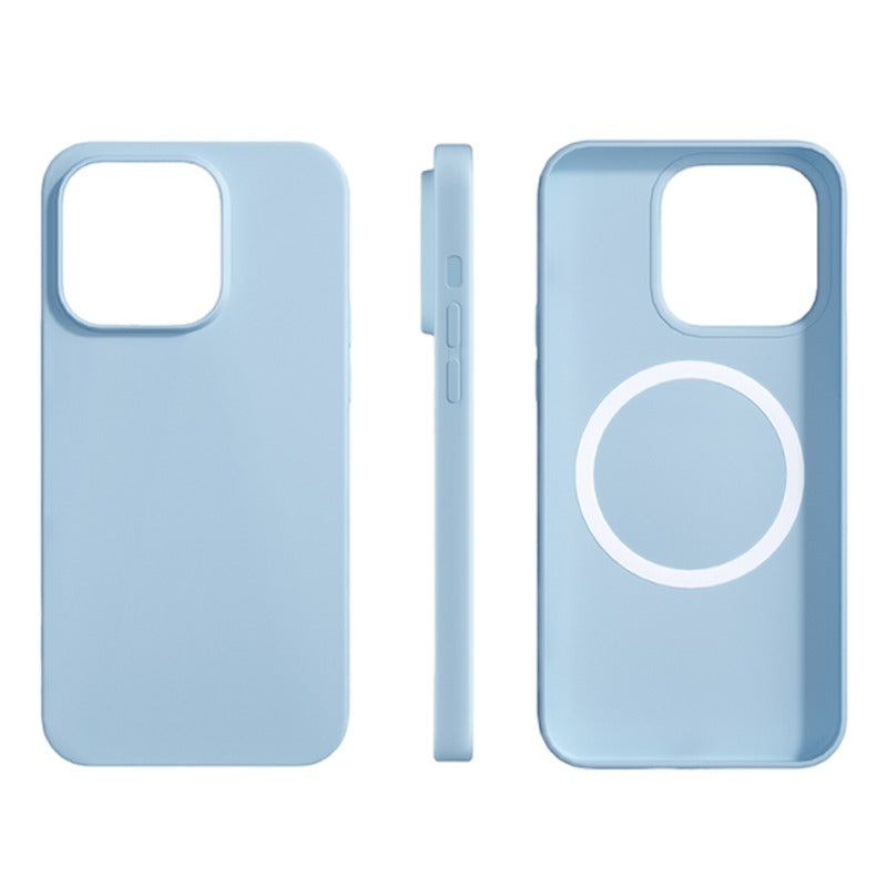 MagSafe対応シリコンiPhoneケース ブルー 3面図