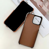 カード収納付きiPhoneケース｜手首ストラップ×レザー