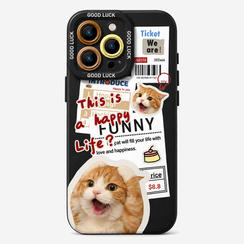 ニュースペーパーキャット柄 iPhoneケース 商品参考画像 3
