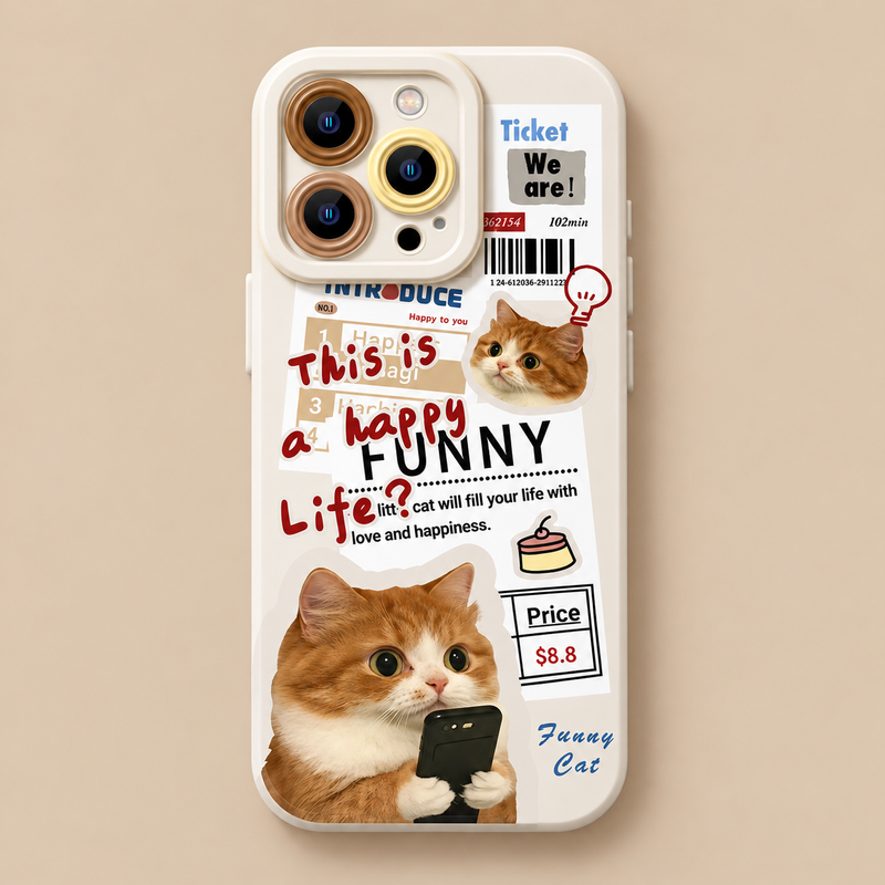 ニュースペーパーキャット柄 iPhoneケース 商品参考画像 7