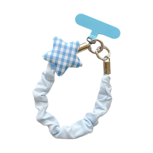 Smartphone strap, star-patterned pleated wrist strap