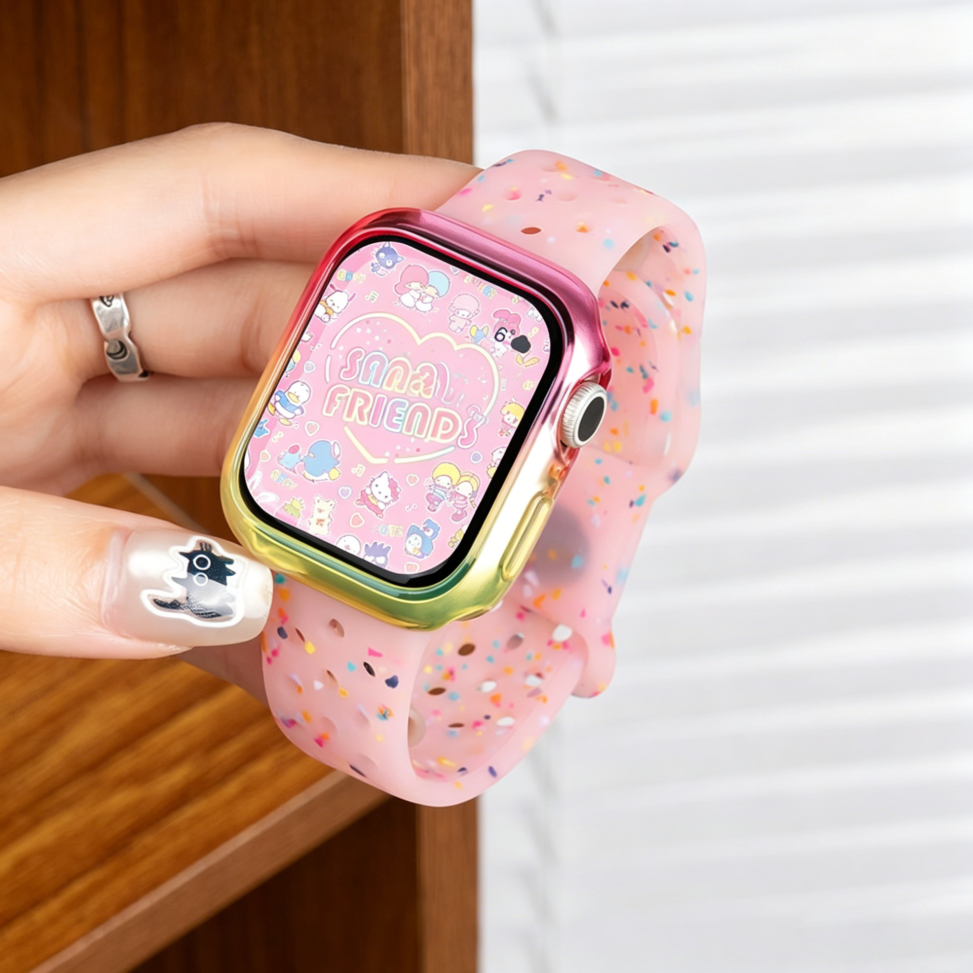ジェリーカラーコンフェッティ柄シリコンApple Watchバンド｜NUVECOR