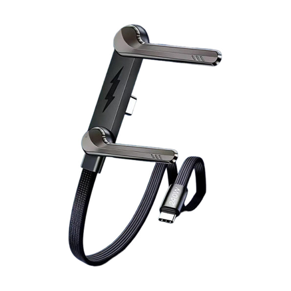 Type-C charging cable with stand, L-shaped connector