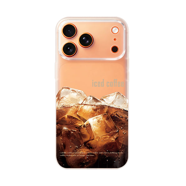 Clear Cafe Iced Coffee Pattern Shockproof Lens Protection
