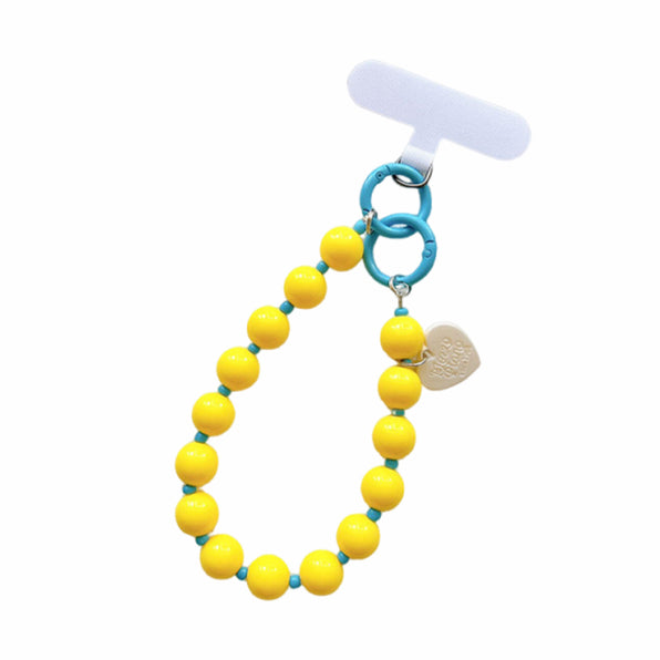 Smartphone strap, heart beads, wrist strap