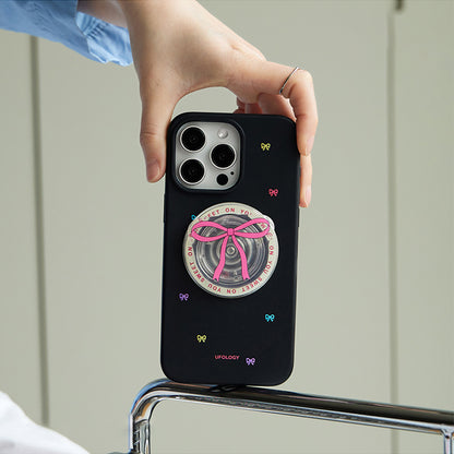 スイートなリボンモチーフ生分解性素材マグネット式スマホケース