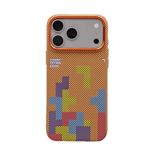 Retro Block Pattern Carbon-style MagSafe iPhone Case
