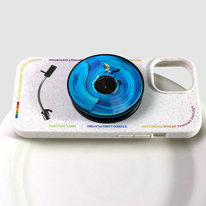 レトロ回転アナログレコードデザイン伸縮式マグネットスマホスタンド