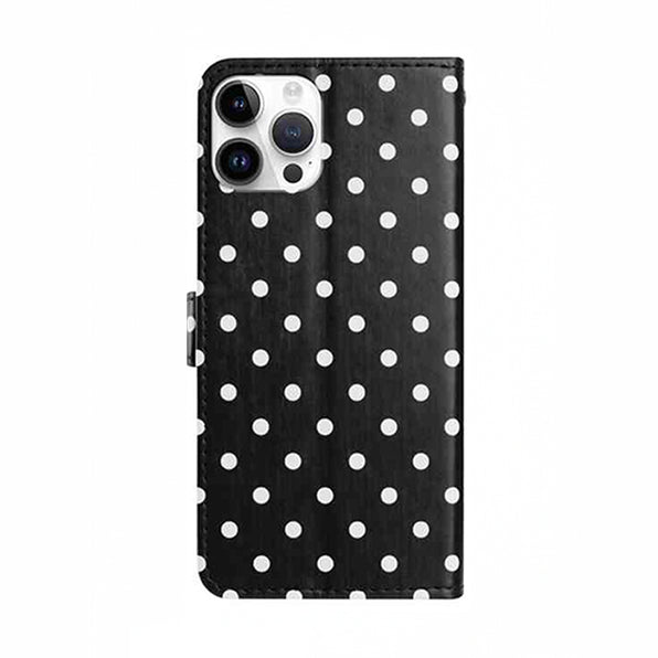 Polka Dot Folio iPhone Case with Card Slots