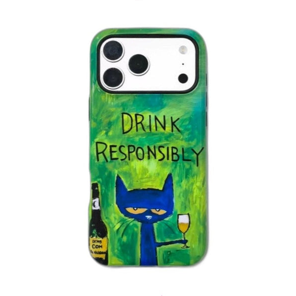 Oil Painting Style Hand-Drawn Cat iPhone Case Shockproof
