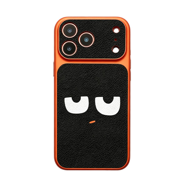 MagSafe Compatible White-Eye Face Leather-Style iPhone Case