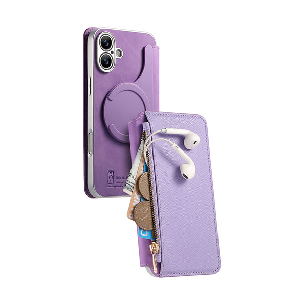 iPhone case, wallet style, magnetic, with coin pouch