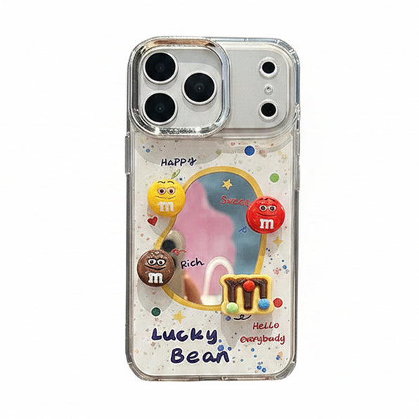 Colorful Dot Mirror iPhone Case with Strap
