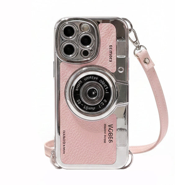 Retro Camera Case with Shoulder Strap, Silicone, Shockproof, Stylish
