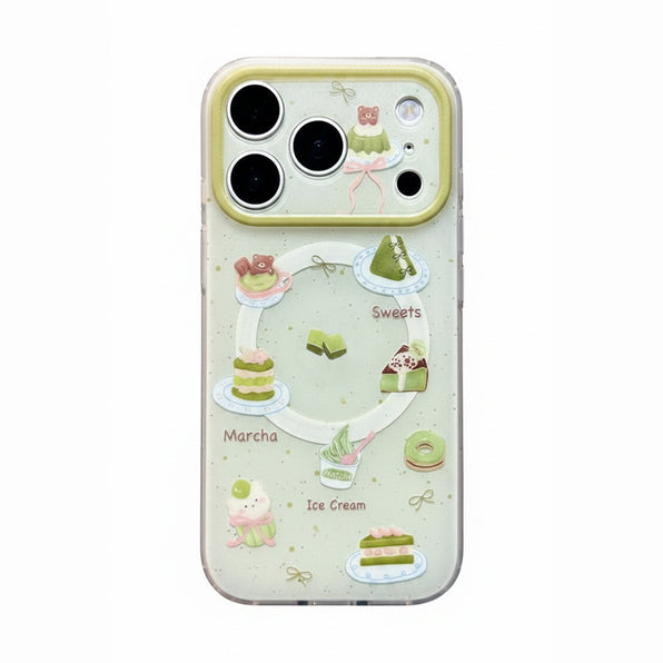 Sweets Pattern Clear iPhone Case with Stand