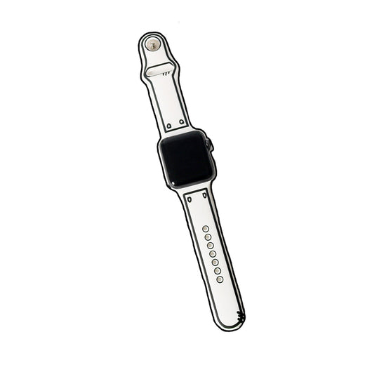 Manga-style monochrome line art illustration silicone Apple Watch band (available in 2 colors)