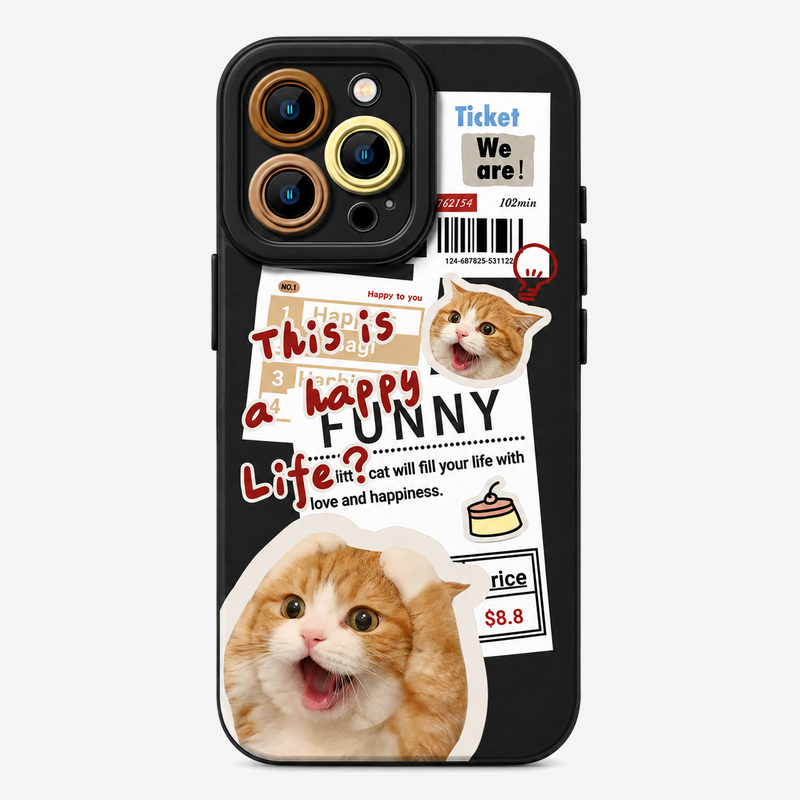 ニュースペーパーキャット柄 iPhoneケース 商品参考画像 8