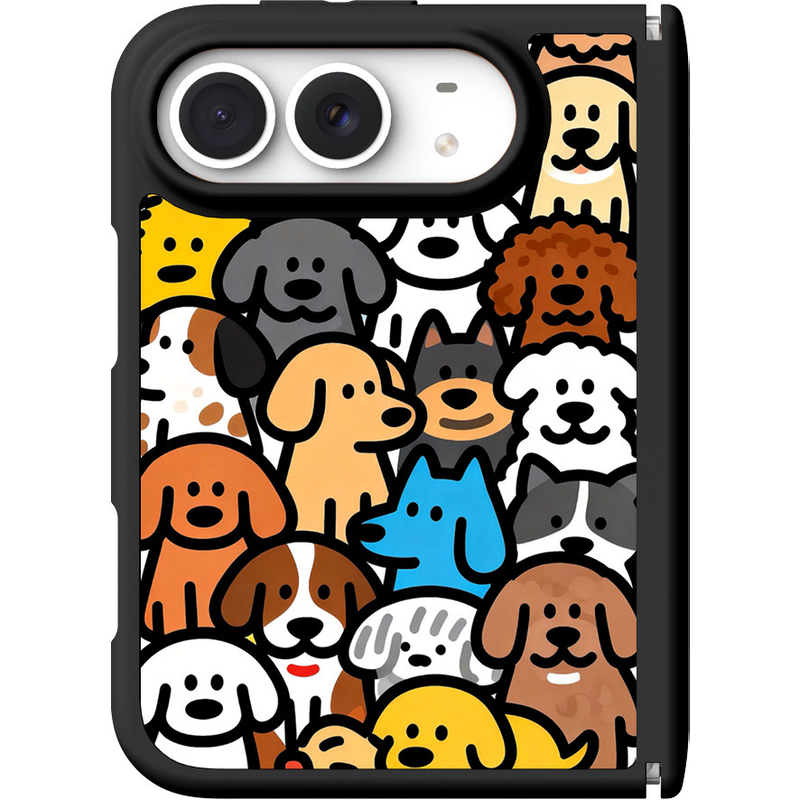 ドッグ＆キャット柄の折りたたみスマホケース、商品ディテール6