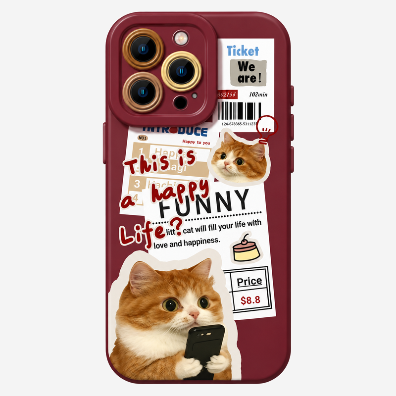 ニュースペーパーキャット柄 iPhoneケース 商品参考画像 9