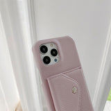 日韓風カード収納 斜め掛け荔枝柄レザーiPhoneケース