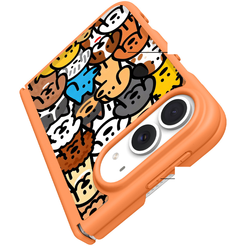 ドッグ＆キャット柄の折りたたみスマホケース、商品ディテール8