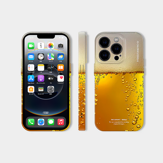 「iPhone17ケース 新入荷」夏のビール風デザインiPhoneケースフィルム加工PCスマホケース