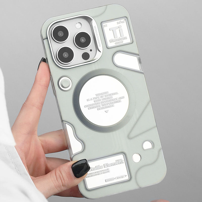 「Tiリキッドメタル風」近未来感あふれるマットミラーマグネット式スマホケース