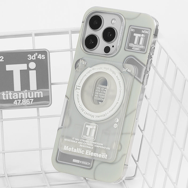 「Tiリキッドメタル風」近未来感あふれるマットミラーマグネット式スマホケース