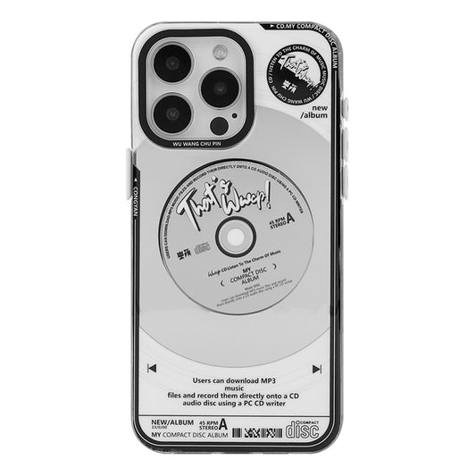 「レコードCD風」レトロなアメリカンレコード風デザインミラースマホケース