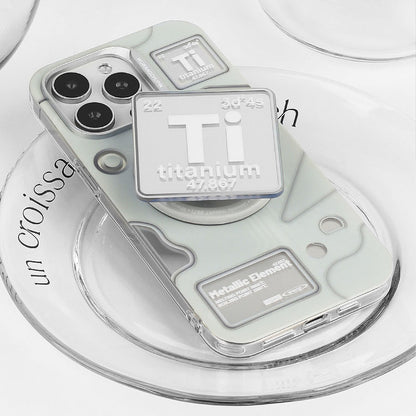 「Tiリキッドメタル風」近未来感あふれるマットミラーマグネット式スマホケース
