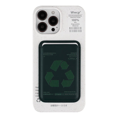 シンプルで肌触りが良い生分解性マグネット式スマホケース+カードホルダー