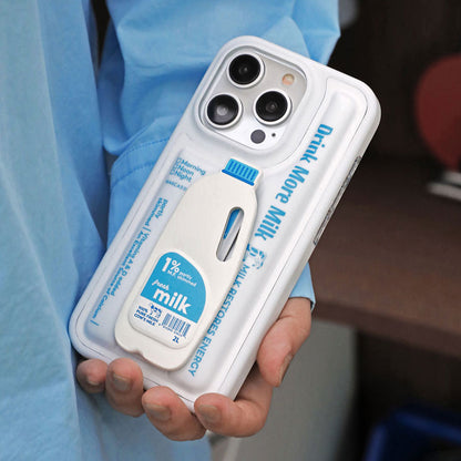クリエイティブミルクボトルデザインのスタンド一体型スマホケース