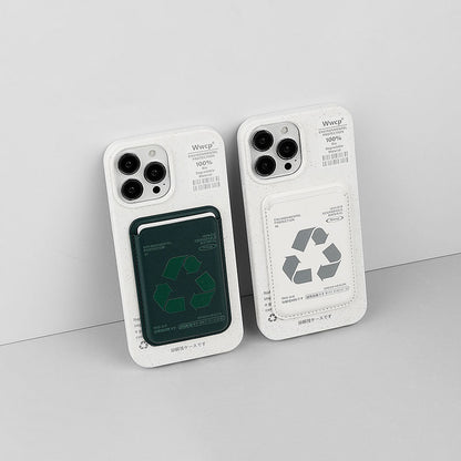 シンプルで肌触りが良い生分解性マグネット式スマホケース+カードホルダー