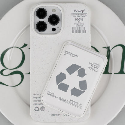 シンプルで肌触りが良い生分解性マグネット式スマホケース+カードホルダー