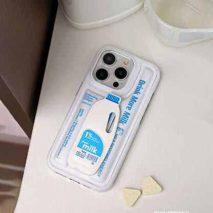 クリエイティブミルクボトルデザインのスタンド一体型スマホケース