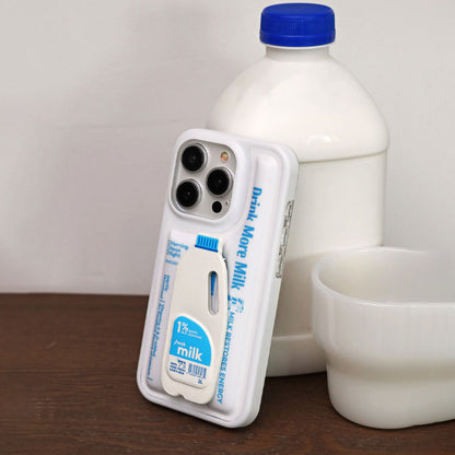 クリエイティブミルクボトルデザインのスタンド一体型スマホケース