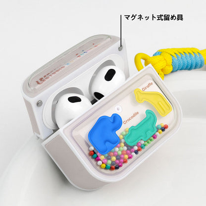 流動カラフルビーズ入りデザインマグネット式AirPodsケース