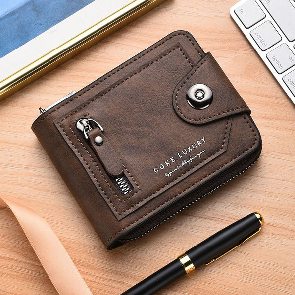 Men's Bi-fold Wallet, Leather-look, High Capacity