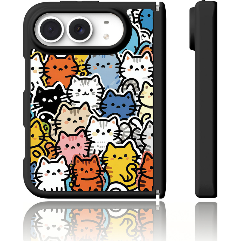 ドッグ＆キャット柄の折りたたみスマホケース、商品ディテール12