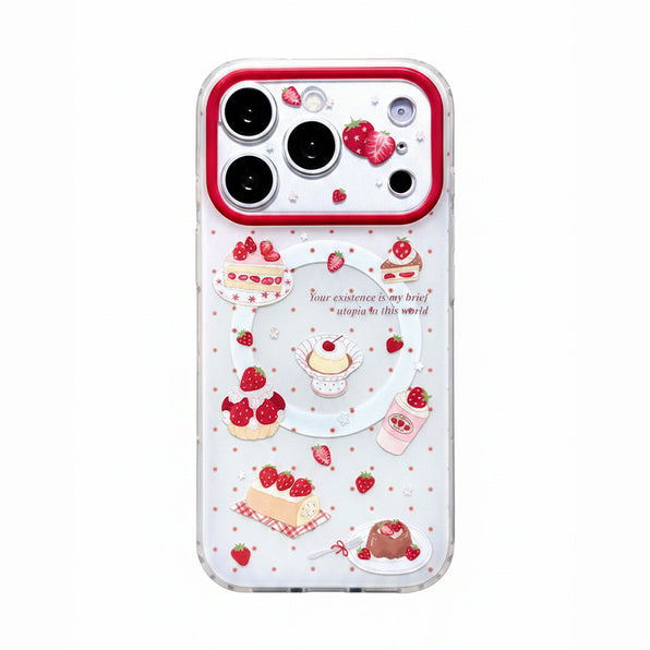 Sweets Pattern Clear iPhone Case with Stand