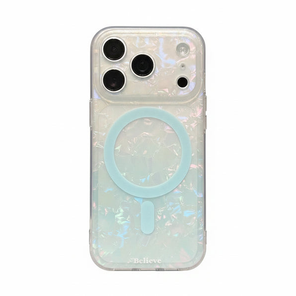 マザーオブパール風ニュアンスグラデーションMagSafe対応スマホケース