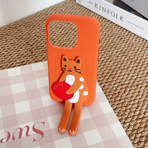 Cute Long-Legged Animal Motif Flexible Stand Integrated Matte iPhone Case