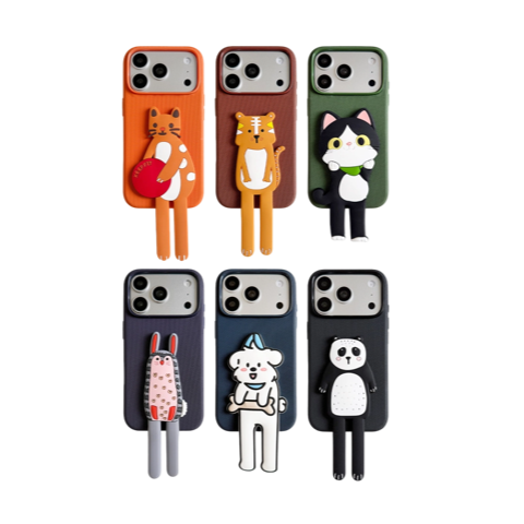 Cute Long-Legged Animal Motif Flexible Stand Integrated Matte iPhone Case